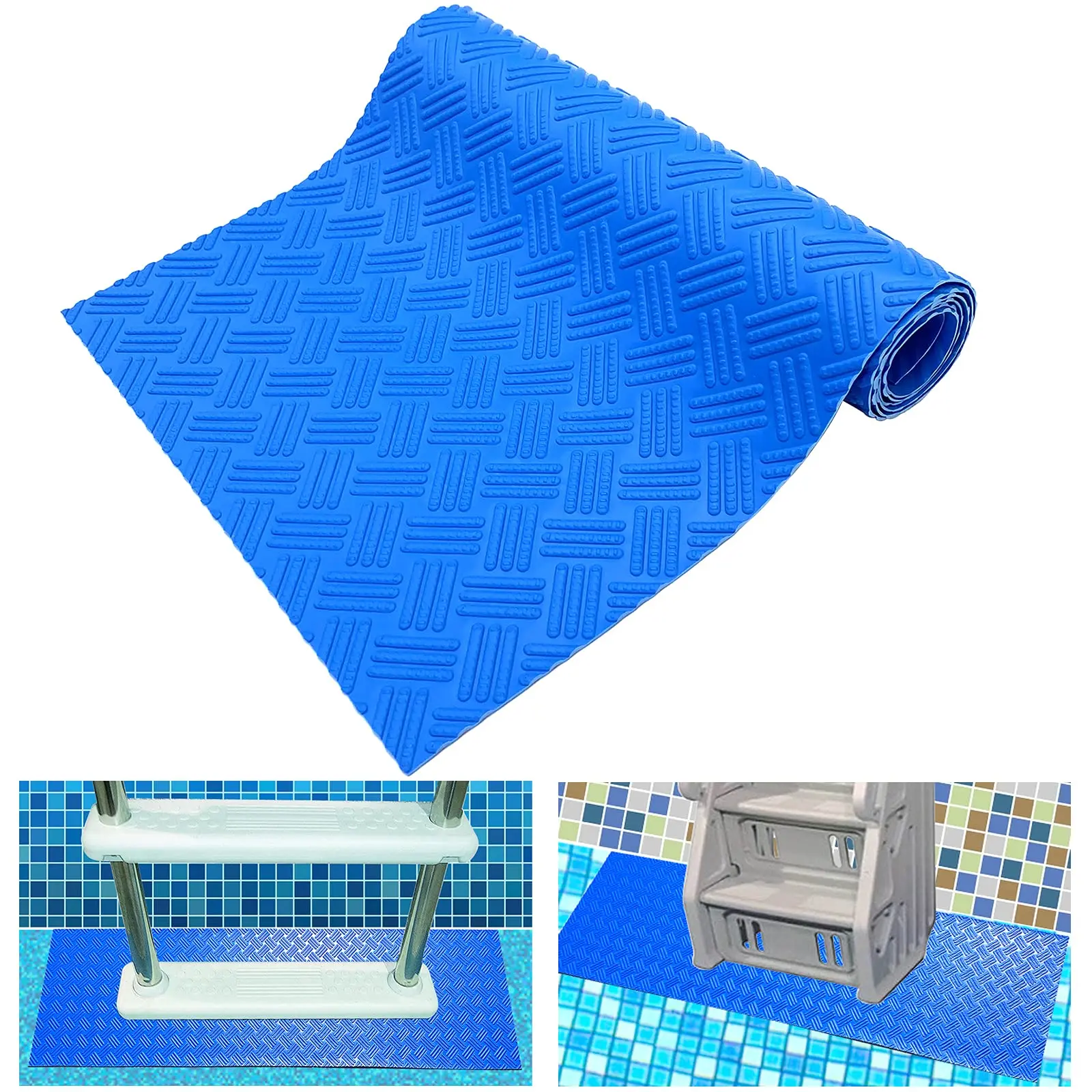 

2Designs Blue Swimming Pool Ladder Mats Anti-Slip Texture Protection Swimming Pool Table Anti-Slip Step Mat Ladder Mat Step Mat