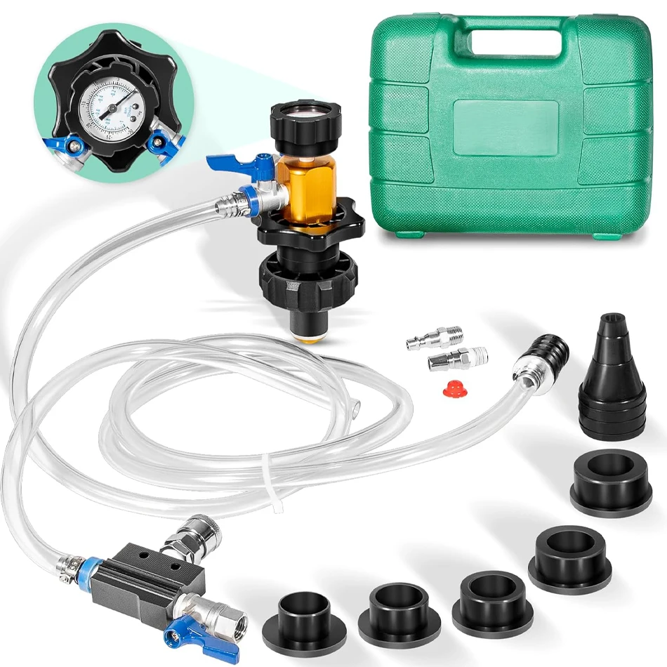 

24444 Coolant System Refiller Kit, Vacuum Coolant Refill Tool Vacuum Leak Tester, Remove Trapped Air / Test Radiator and Heating