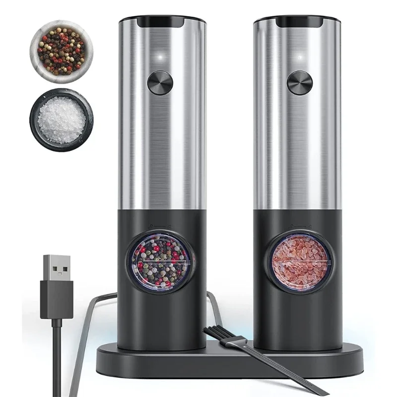 Salt Pepper Grinder Refillable Adjustable Coarseness Comfortable Grip Electric Salt Pepper Mill with Ceramic Core Light
Salt Pepper Grinder Refillable Adjustable Coarseness Comfortable Grip Electric Salt Pepper Mill with Ceramic Core Light