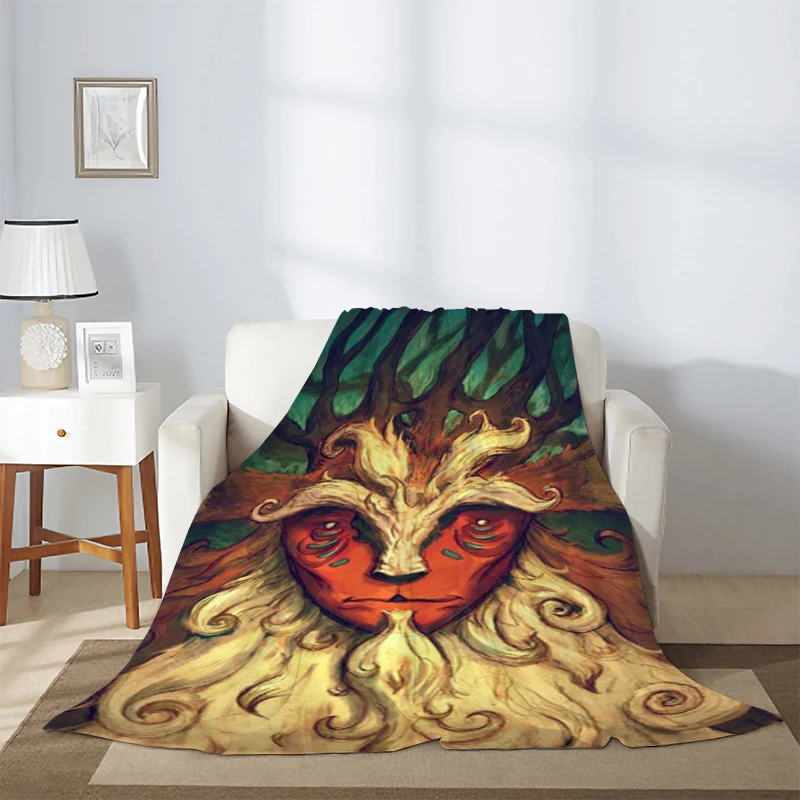 

Sofa Blankets for Beds Anime Mononoke Hime Baby Blanket Machine Washable Furry Winter Throw Fluffy Soft Bed & Throws Fleece Nap