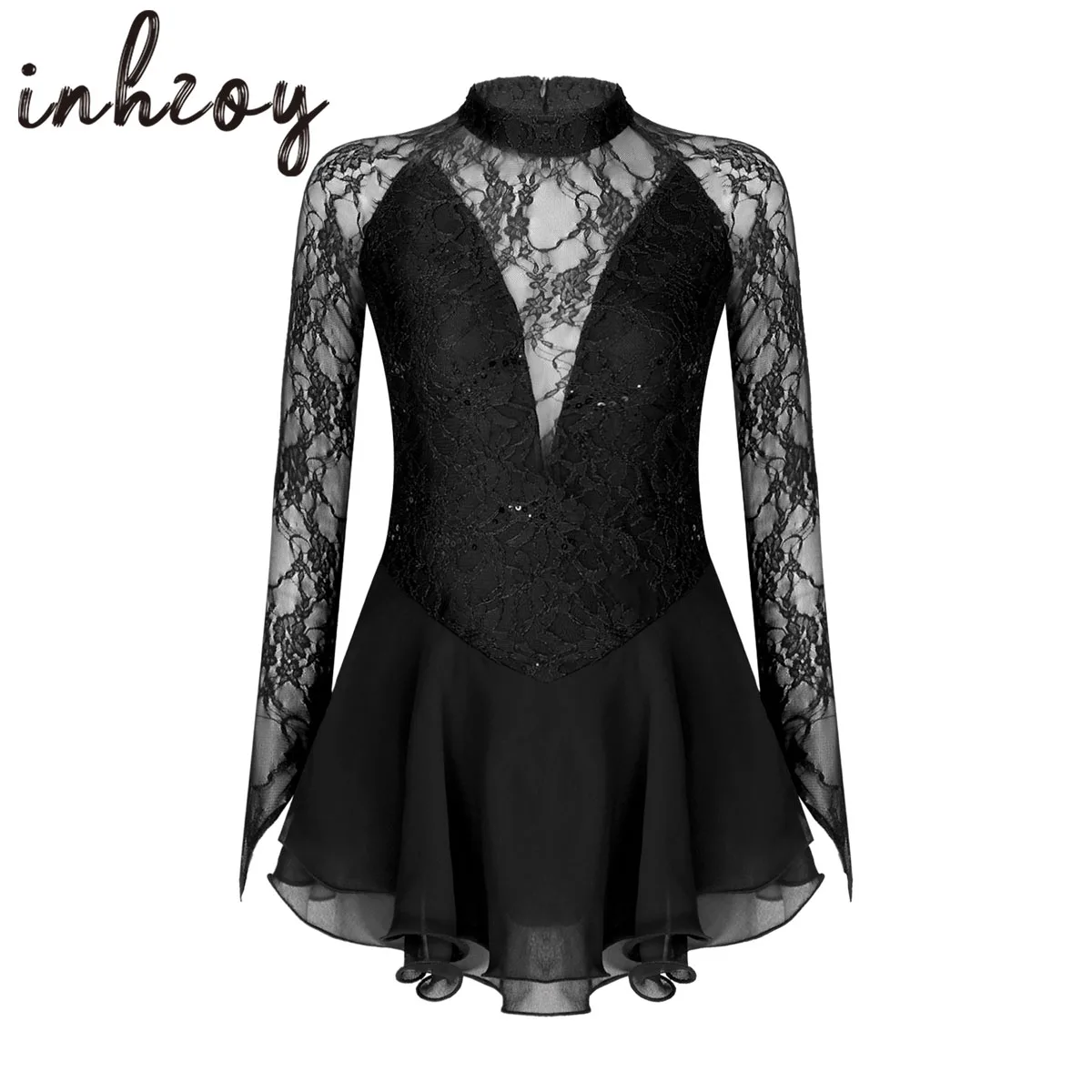 Women Adult Long Sleeve Lace Ballet Gymnastics Leotard Sequin Figure Ice Skating Dress Performance Competition Dance Costume
Women Adult Long Sleeve Lace Ballet Gymnastics Leotard Sequin Figure Ice Skating Dress Performance Competition Dance Costume