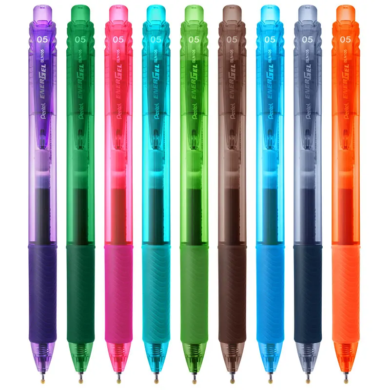 

1 шт., японская гелевая ручка Pentel EnerGel с цветными чернилами, быстросохнущие ручки, пресс с роликовым шариком, 0,5 мм, ручка с иглой, офисные и школьные принадлежности, BLN105
