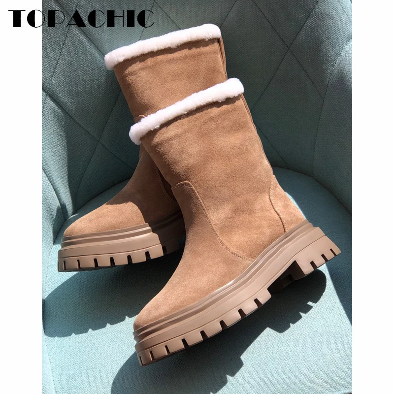 12.11 TOPACHIC Women's Height Increasing Snow Boots Winter Lamb Wool Lining Cow Suede Keep Warm Casual Ankle Boots
12.11 TOPACHIC Women's Height Increasing Snow Boots Winter Lamb Wool Lining Cow Suede Keep Warm Casual Ankle Boots