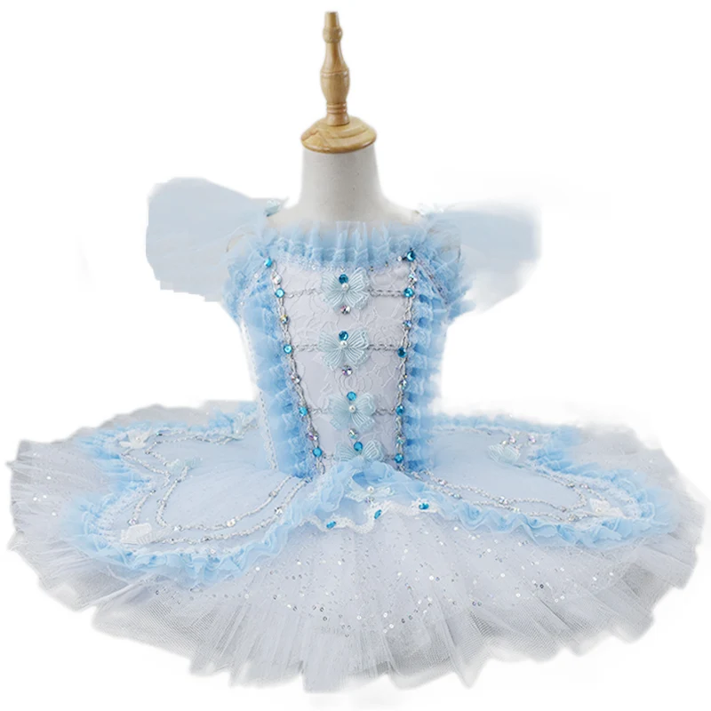 

2023 Flower Professional Ballet Tutu White Swan Lake Platter Tutu Romantic Ballerina Party Dance Costume Balett Dress Girl Women