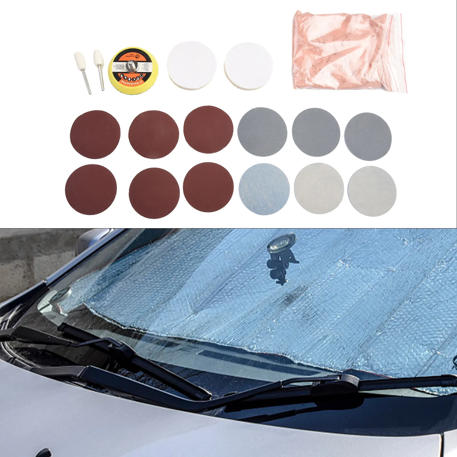 20pcs Car Windshield Glass Scratch Remover Cerium Oxide Powder Glass Polishing Kit Automobile Repair Maintenance Polishing Part
20pcs Car Windshield Glass Scratch Remover Cerium Oxide Powder Glass Polishing Kit Automobile Repair Maintenance Polishing Part
