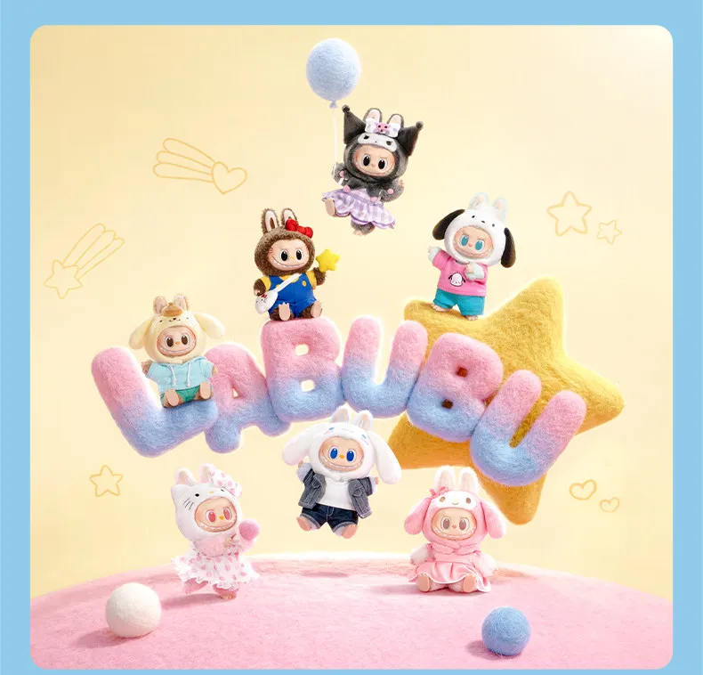 POP MART Labubu X Sanrio Family Vinyl Plush Doll Cute Collectible Figure Blind Box Trendy Keychain Gift POP MART Labubu X Sanrio Family Vinyl Plush Doll Cute Collectible Figure Blind Box Trendy Keychain Gift