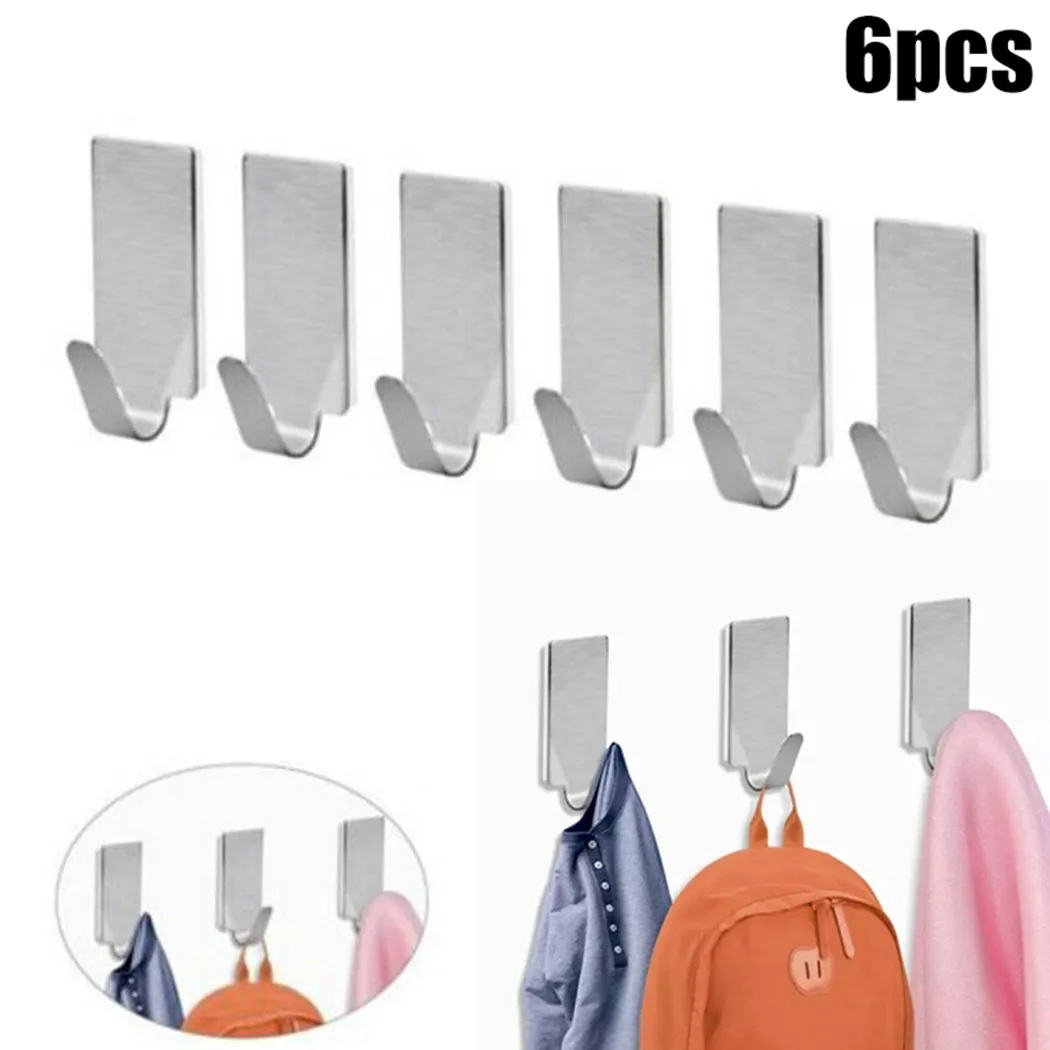 6pcs Stainless Steel Self-Adhesive Hats Coats Holder Door Wall Hanger Holder Hook Metal Towel Racks For Kitchen Bathroom
6pcs Stainless Steel Self-Adhesive Hats Coats Holder Door Wall Hanger Holder Hook Metal Towel Racks For Kitchen Bathroom