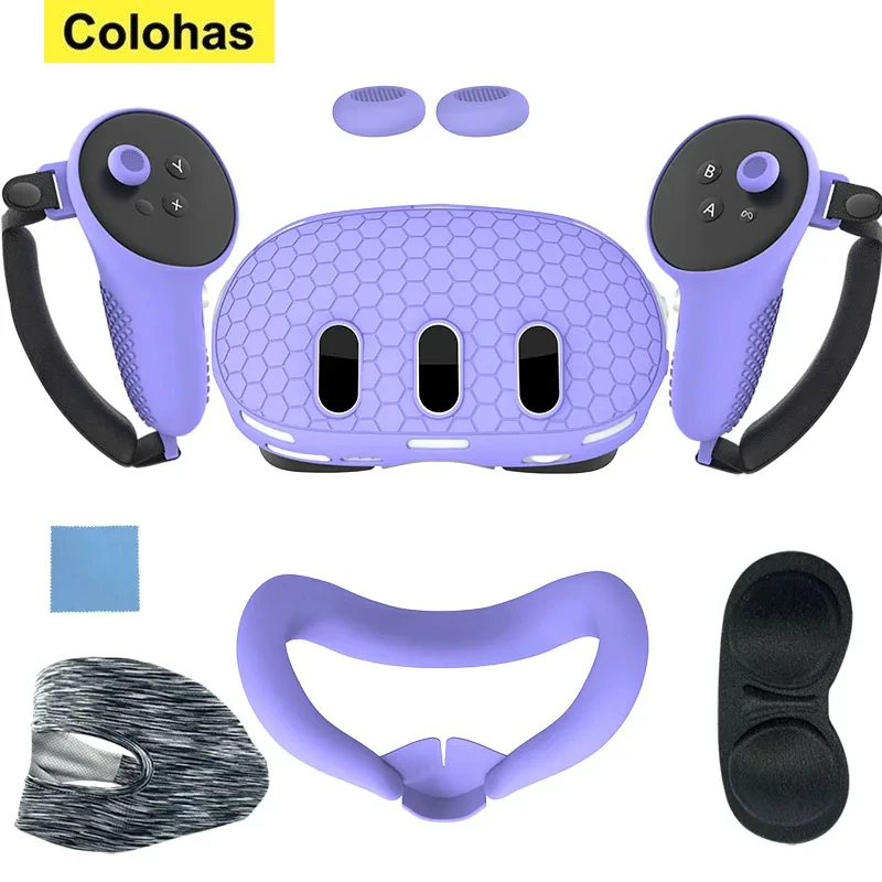 Silicone Protective Cover Shell Case for Meta Quest 3 VR Headset Head Face Cover Eye Pad Handle Grip Button Cap VR Accessories
Silicone Protective Cover Shell Case for Meta Quest 3 VR Headset Head Face Cover Eye Pad Handle Grip Button Cap VR Accessories