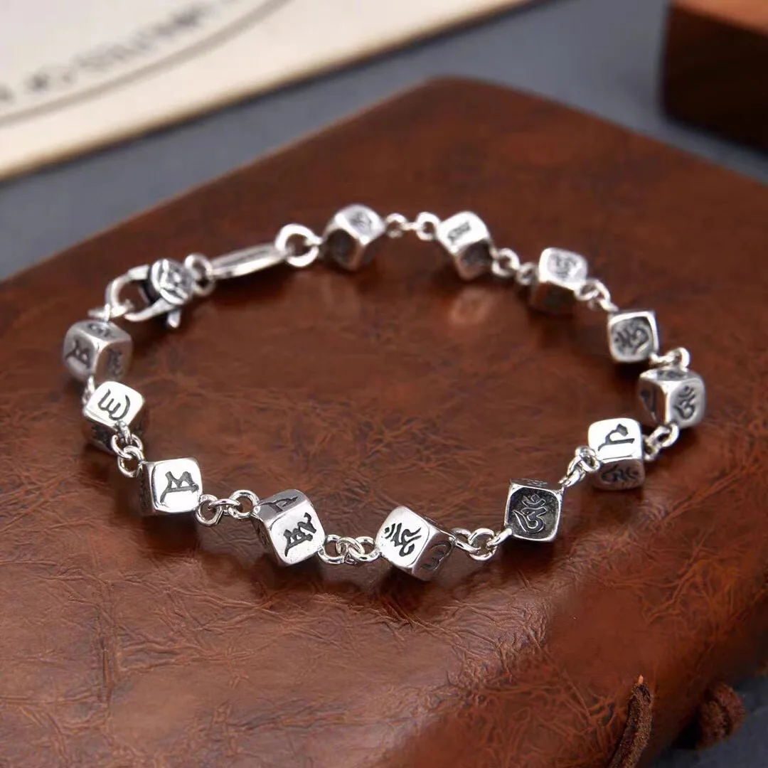 XS New Six Character True Words Geometric Block Bracelet for Men and Women Personalized Trendy Style Retro Old Heavy Industry
XS New Six Character True Words Geometric Block Bracelet for Men and Women Personalized Trendy Style Retro Old Heavy Industry