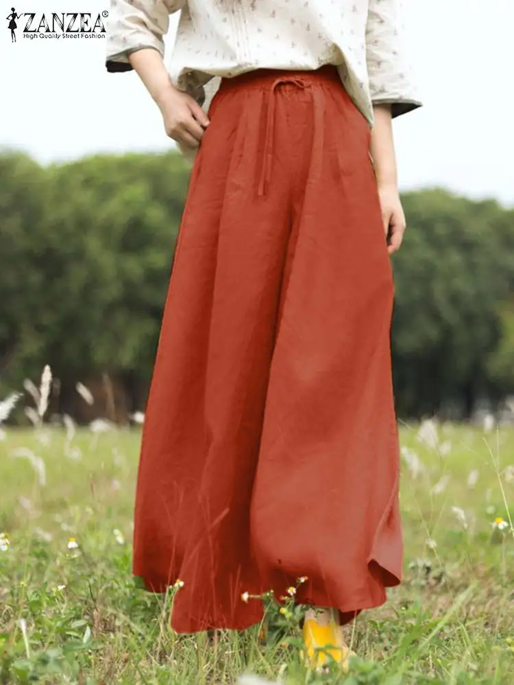 Fashion Solid Pants Stylish Wide Leg Trousers ZANZEA Women High Waist Lace Up Pantalon Femme Summer Work Wear Palazzo Oversize
Fashion Solid Pants Stylish Wide Leg Trousers ZANZEA Women High Waist Lace Up Pantalon Femme Summer Work Wear Palazzo Oversize