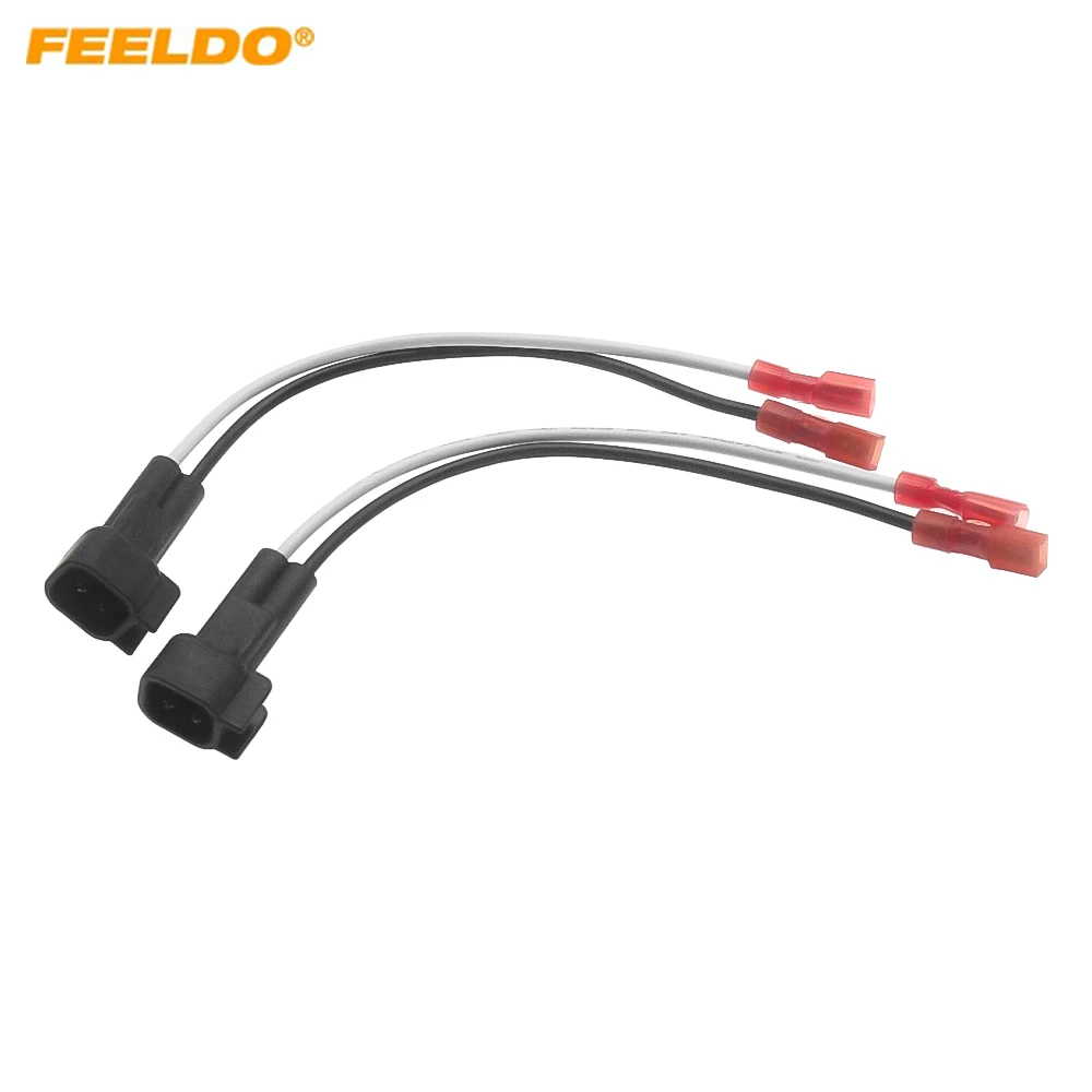 

FEELDO Car 2Pin Stereo Speaker Wire Harness Adaptors For Ford Auto Speaker Replacement Connection Wiring Plug Cables