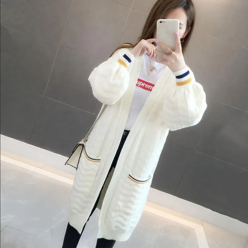 

2024 Spring Autumn New Long Knitted Coat Women Outwear Fashion Loose Thicken Sweater Coat Female Cardigan Jacket Overcoat