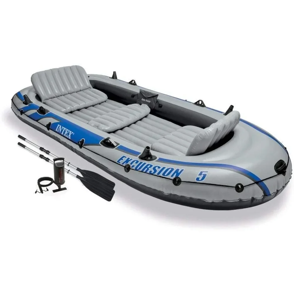 

Boat Inflatable, 54 Inchs Boat Oars,HighOutput Pump,SuperTough PVC Boat,Fishing Rod Holders Inflatable Boat