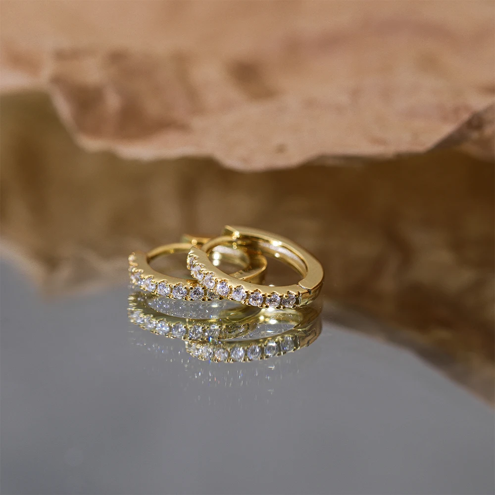 CANNER White Zircon 925 Sterling Silver Earring For Women Hoop Earrings Circle Fine Jewelry Wedding Party 18K Gold Mom Gift
CANNER White Zircon 925 Sterling Silver Earring For Women Hoop Earrings Circle Fine Jewelry Wedding Party 18K Gold Mom Gift