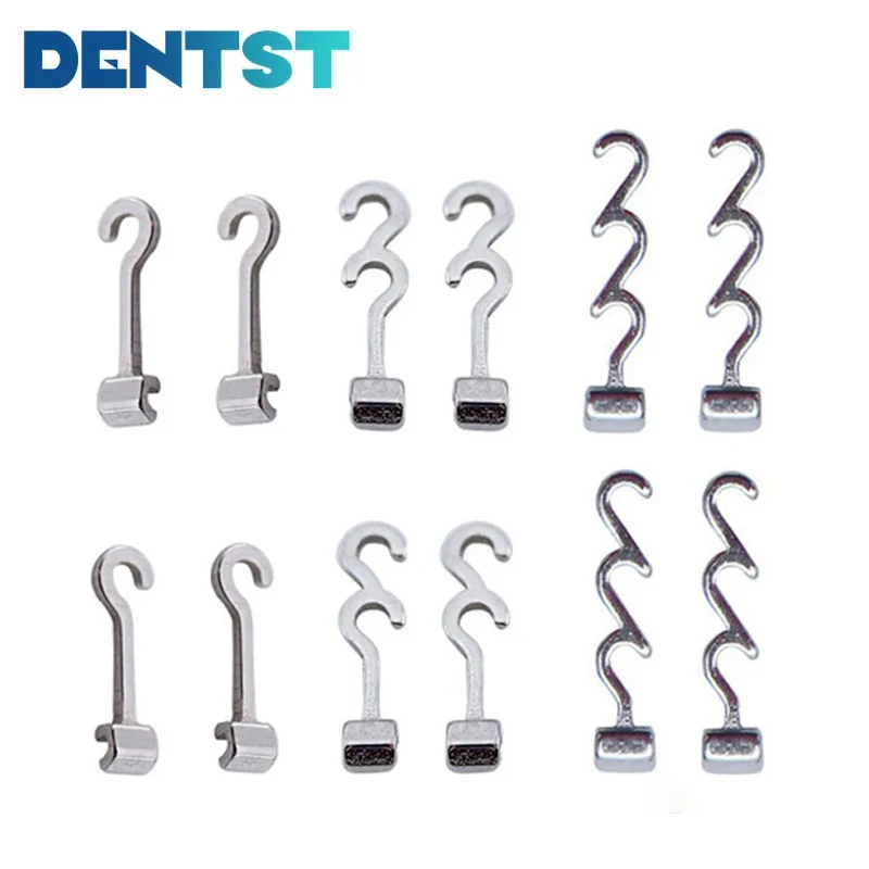 

Dentst 10pcs Dental Orthodontic Long Curved Crimpable Hook High Quality For Orthodontic Treament Stainless Steel Left/Right