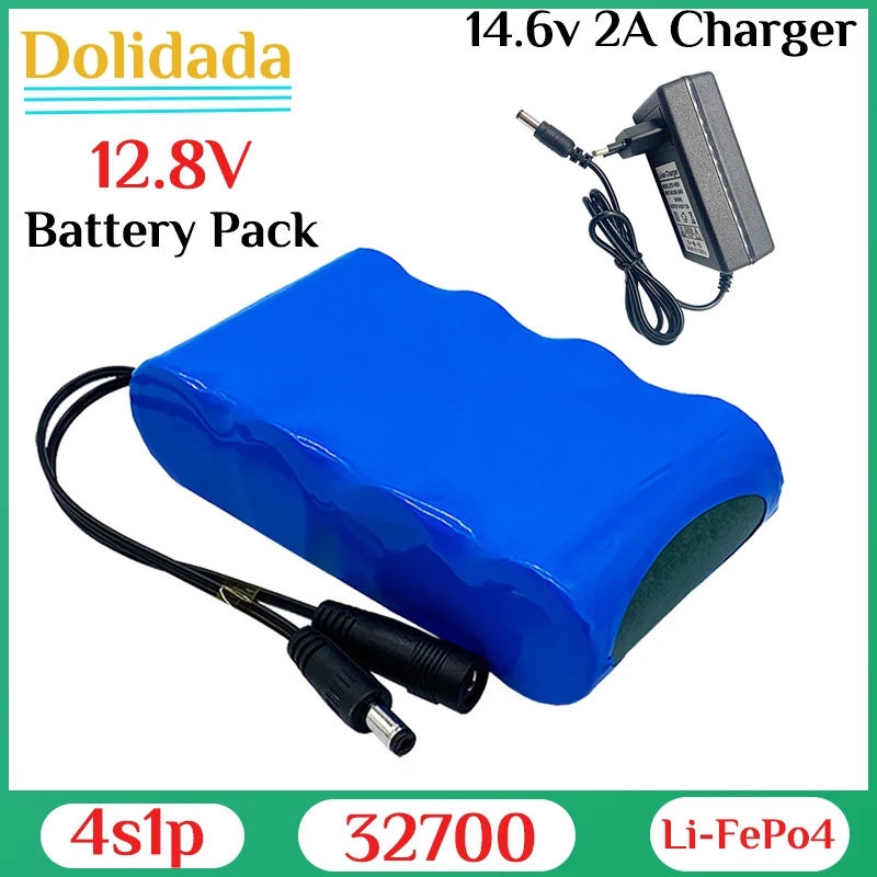 

New 4S1P 32700 12.8V LiFePO4 Battery Pack with 4S 40A Balanced BMS for Electric Boat and 12V Uninterrupted Power Supply Charger