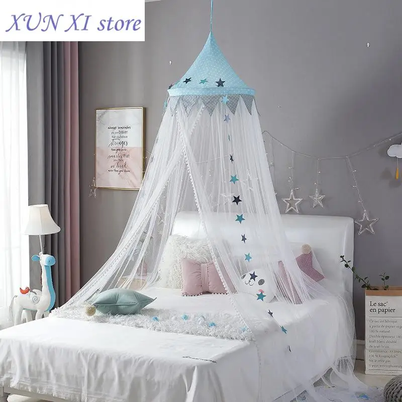 

Baby Room Mosquito Nets Children's Bed Curtains Round Canopy Bed Netting Tent Bat Wing Decoration Girls Room Accessories