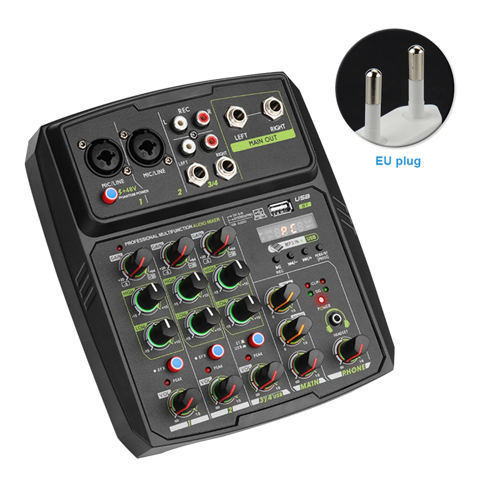 4 Channels Professional Mixing Console Multifunction With Sound Card Stereo Music Recording Audio Mixer Computer USB
4 Channels Professional Mixing Console Multifunction With Sound Card Stereo Music Recording Audio Mixer Computer USB