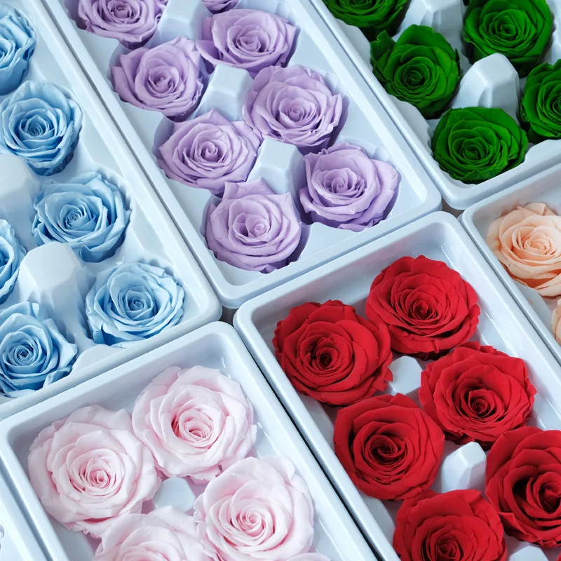 

8pcs/lot Eternal Flower Preserved Rose Flowers 4-5CM Fresh Rose DIY Material Wedding Party Decor Valentine's Day Mothers Gift