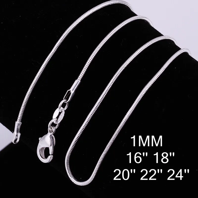 16-24 Inch 1mm Snake Bone Chain Women's Short Collarbone Chain Necklace Pendant with Chain Silver Plated Chain
16-24 Inch 1mm Snake Bone Chain Women's Short Collarbone Chain Necklace Pendant with Chain Silver Plated Chain