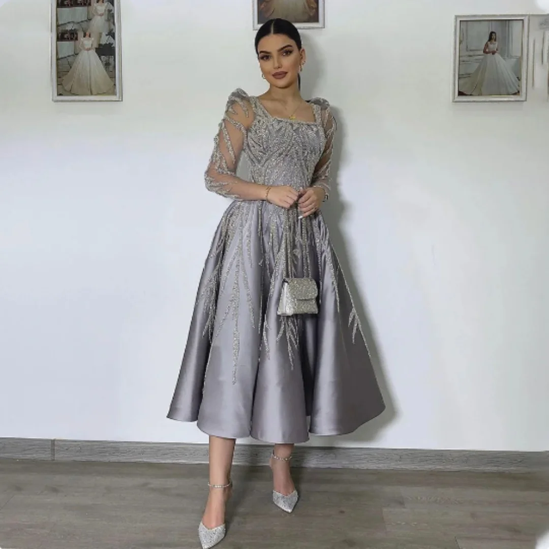 A-line Midi Formal Evening Dress Square Neck Sequin Long Sleeve Party Ball Dress Women's Wedding Guest Dress 2024
A-line Midi Formal Evening Dress Square Neck Sequin Long Sleeve Party Ball Dress Women's Wedding Guest Dress 2024