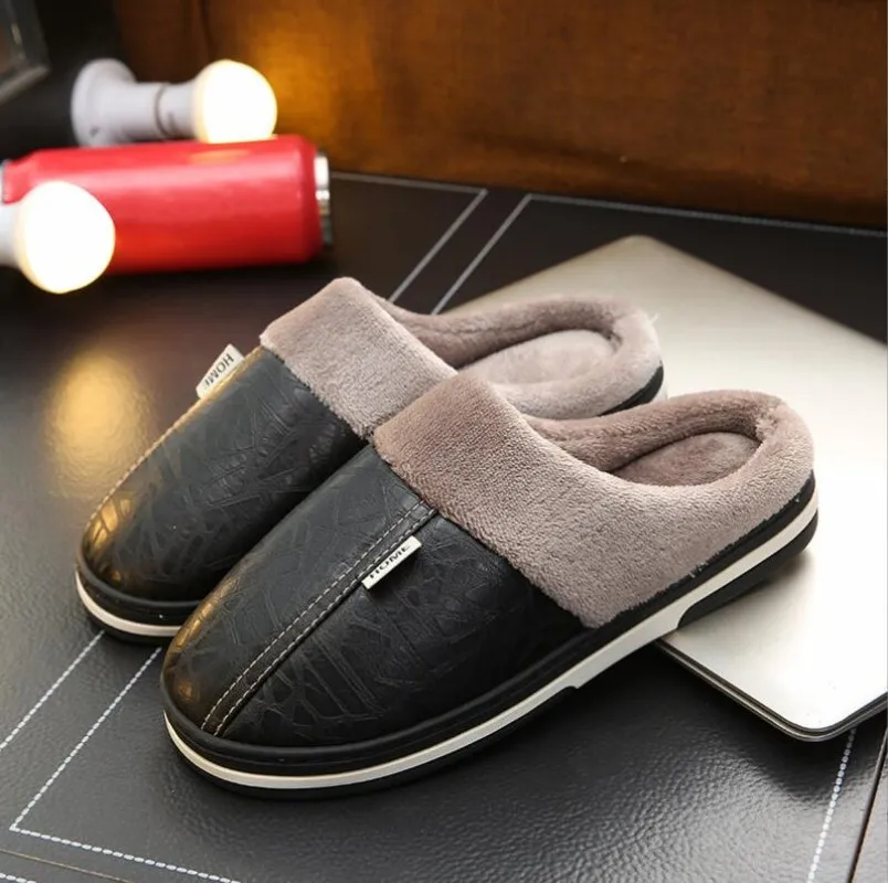 Men's slippers Home Winter Indoor Warm Shoes Thick Bottom Plush Waterproof Leather House slippers man Cotton shoes 2023 New
Men's slippers Home Winter Indoor Warm Shoes Thick Bottom Plush Waterproof Leather House slippers man Cotton shoes 2023 New