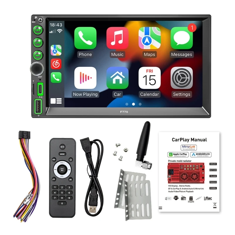 

Car Multimedia Touch-Screen with Reversing Video Car MP5 Player FM- Radio U-disk AUX Input Support for iOS Android