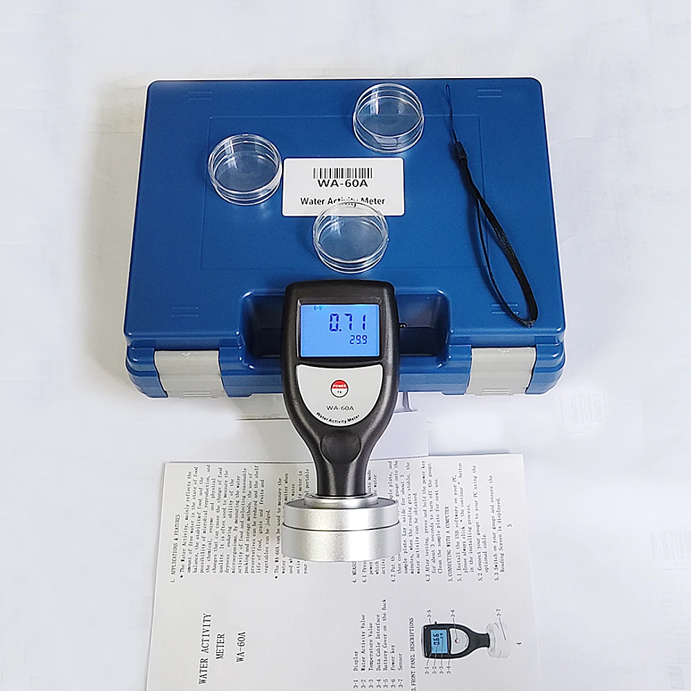 Food Water Activity Meter WA-60A Bread Grain Oil Dry Goods Moisture Activity Tester 0aw~1.0aw Digital Water Activity Meter
Food Water Activity Meter WA-60A Bread Grain Oil Dry Goods Moisture Activity Tester 0aw~1.0aw Digital Water Activity Meter