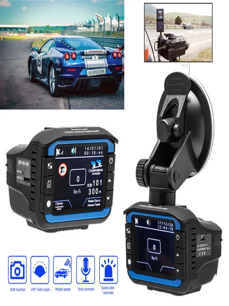 

2-in-1 Car Dash Camera Full HD 2" Driving Recorder 1280*720P Radar Detector Russian Car Digital Video Recorder Dash Cam G-sensor