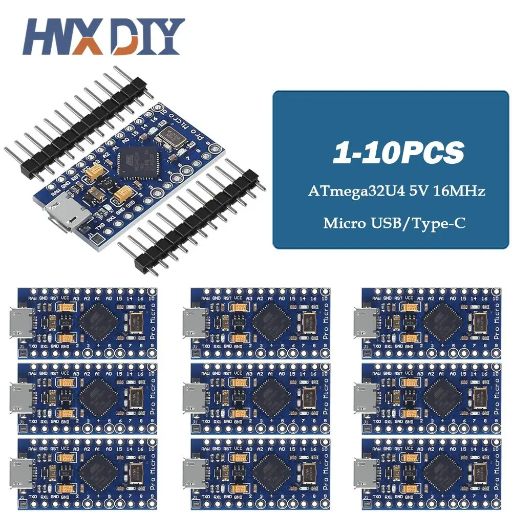 1-10PCS Pro Micro ATmega32U4 5V 16MHz Original Chip Replace ATmega328 For Arduino Pro Mini For Leonardo UNO R3
1-10PCS Pro Micro ATmega32U4 5V 16MHz Original Chip Replace ATmega328 For Arduino Pro Mini For Leonardo UNO R3