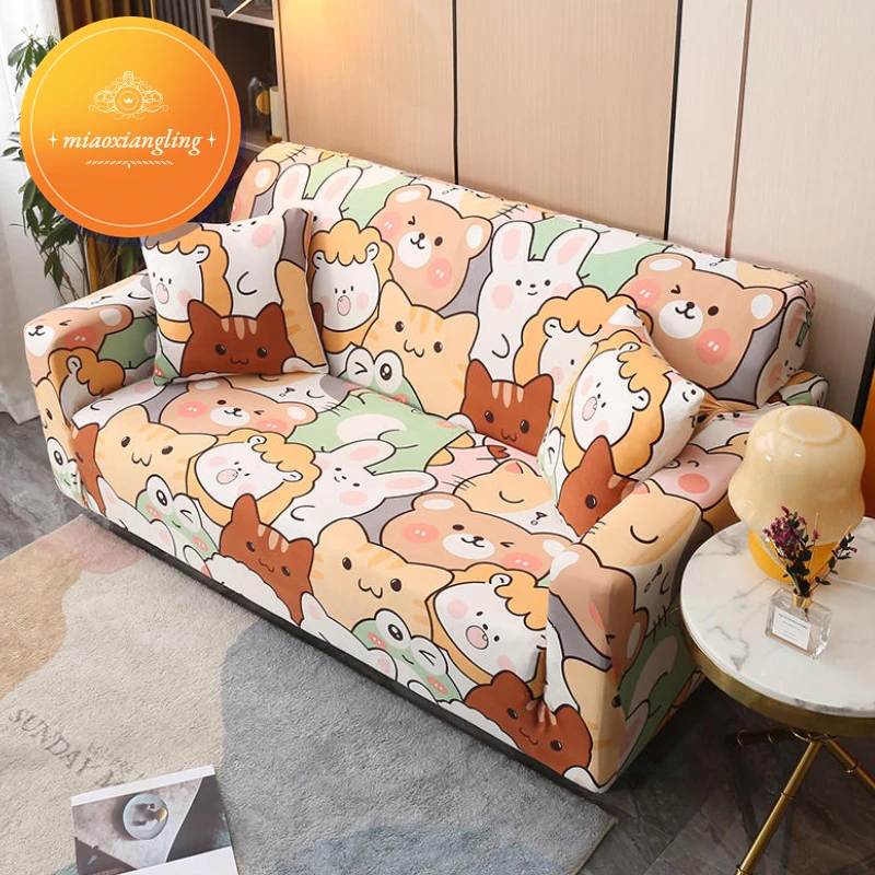 

Elastic Milk Silk Fabric Armrest Sofa Can Be Used for 1/2/3/4 Seats L Shape Sofa Cover Couch Sofa Covers for Living Room
