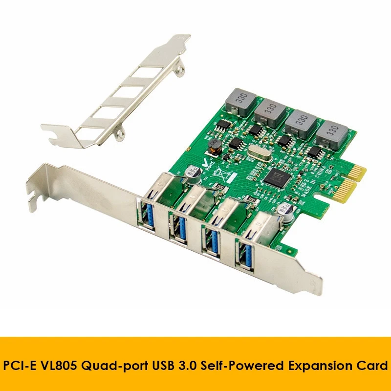 

PCI-E X1 Expansion Card 4 Port USB 3.0 Master Expansion Card 5Gbps Riser Card VL805 Chip Adapter Card