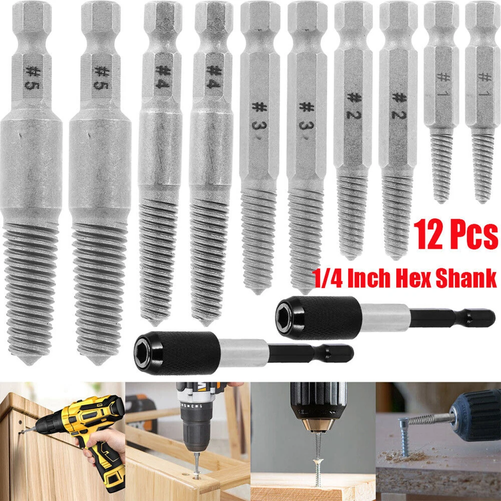Durable Hex Screw Extractors Extension Rod 12Pcs/Set 6.35mm For Broken Screws Quick Release Replacement Rusted
Durable Hex Screw Extractors Extension Rod 12Pcs/Set 6.35mm For Broken Screws Quick Release Replacement Rusted