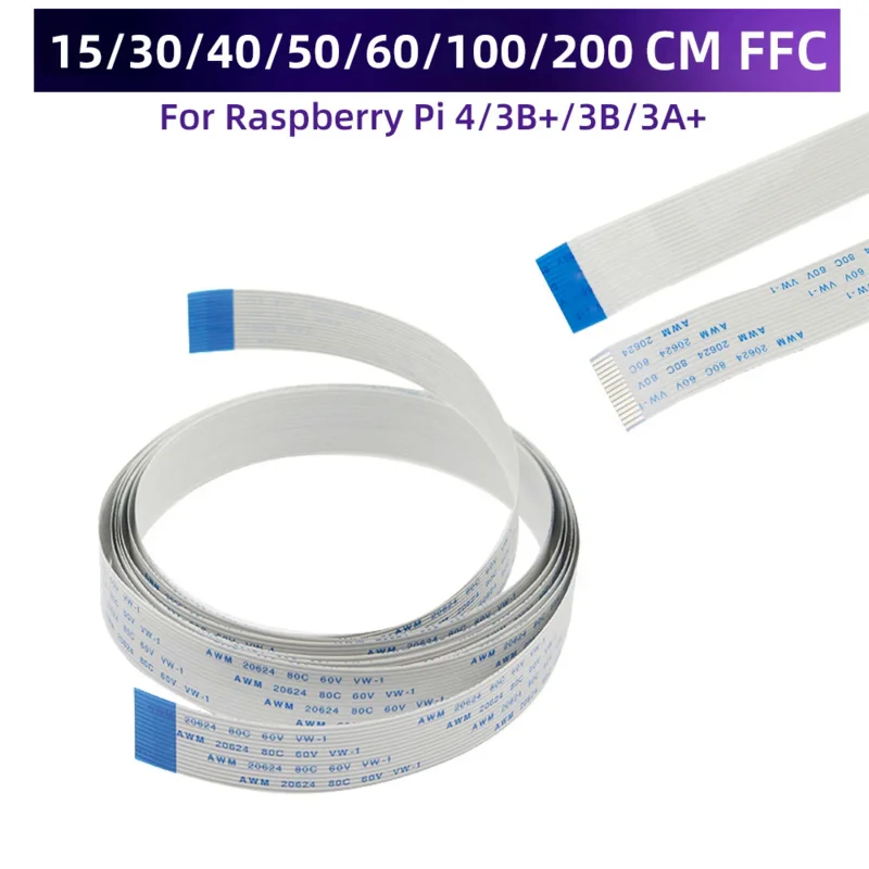 Raspberry Pi camera cable 15 pin flexible flat cable 15 30 40 50 60 cm 1m 2m ribbon cable line for RPI 4B 3B 3A camera
Raspberry Pi camera cable 15 pin flexible flat cable 15 30 40 50 60 cm 1m 2m ribbon cable line for RPI 4B 3B 3A camera