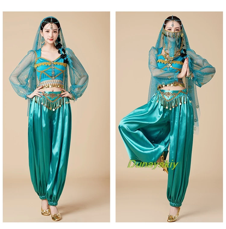 

Женский костюм для танца живота, карнавальный костюм Арабской принцессы, костюм для выступления на сцене, индийский танцевальный костюм