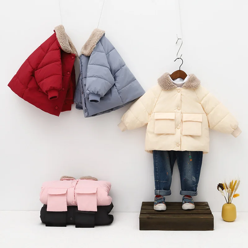 

Пальто для девочек, куртка, хлопковая верхняя одежда, ветровка, 2023 розовая утепленная бархатная зимняя теплая детская одежда высокого качества
