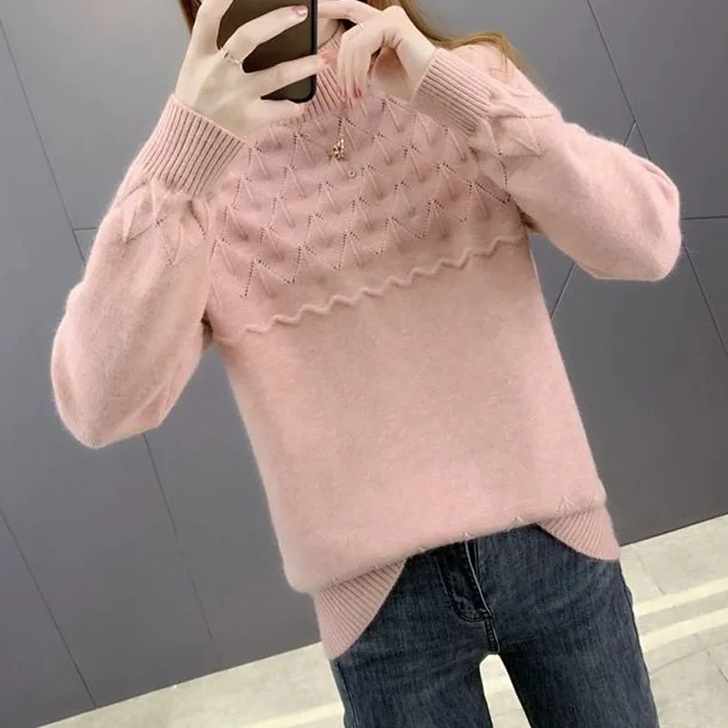 New Autumn/Winter Fashion Korean Edition Half High Neck Thickened Solid Loose Versatile Slim and Simple Knitted Women's Sweater
New Autumn/Winter Fashion Korean Edition Half High Neck Thickened Solid Loose Versatile Slim and Simple Knitted Women's Sweater