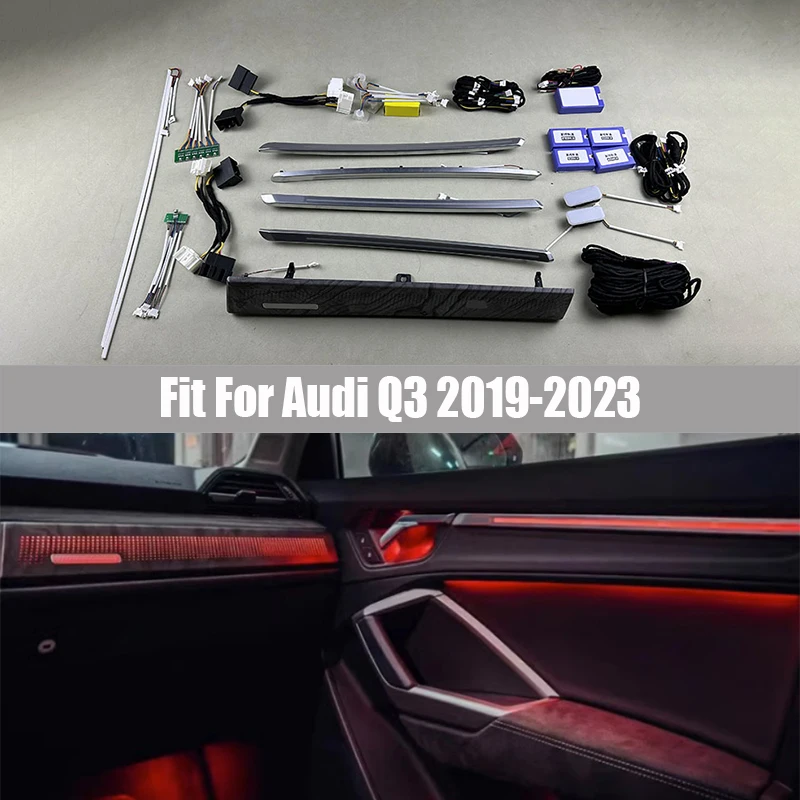 

Radium Carving Mold Trim Panel Atmosphere Lamp Suitable for Audi Q3 2019 2020 - 2023 Ambient Light Footwell Lamp Handle Lamp