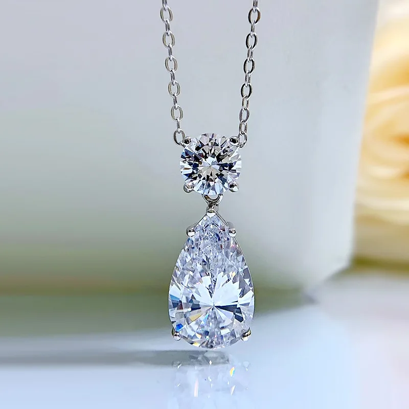 Luxury Silver 925 Jewelry Pendant Necklace for Women 10*16mm Drop Crystal Diamond Fine Jewelry for Woman Party Engagement Gifts
Luxury Silver 925 Jewelry Pendant Necklace for Women 10*16mm Drop Crystal Diamond Fine Jewelry for Woman Party Engagement Gifts