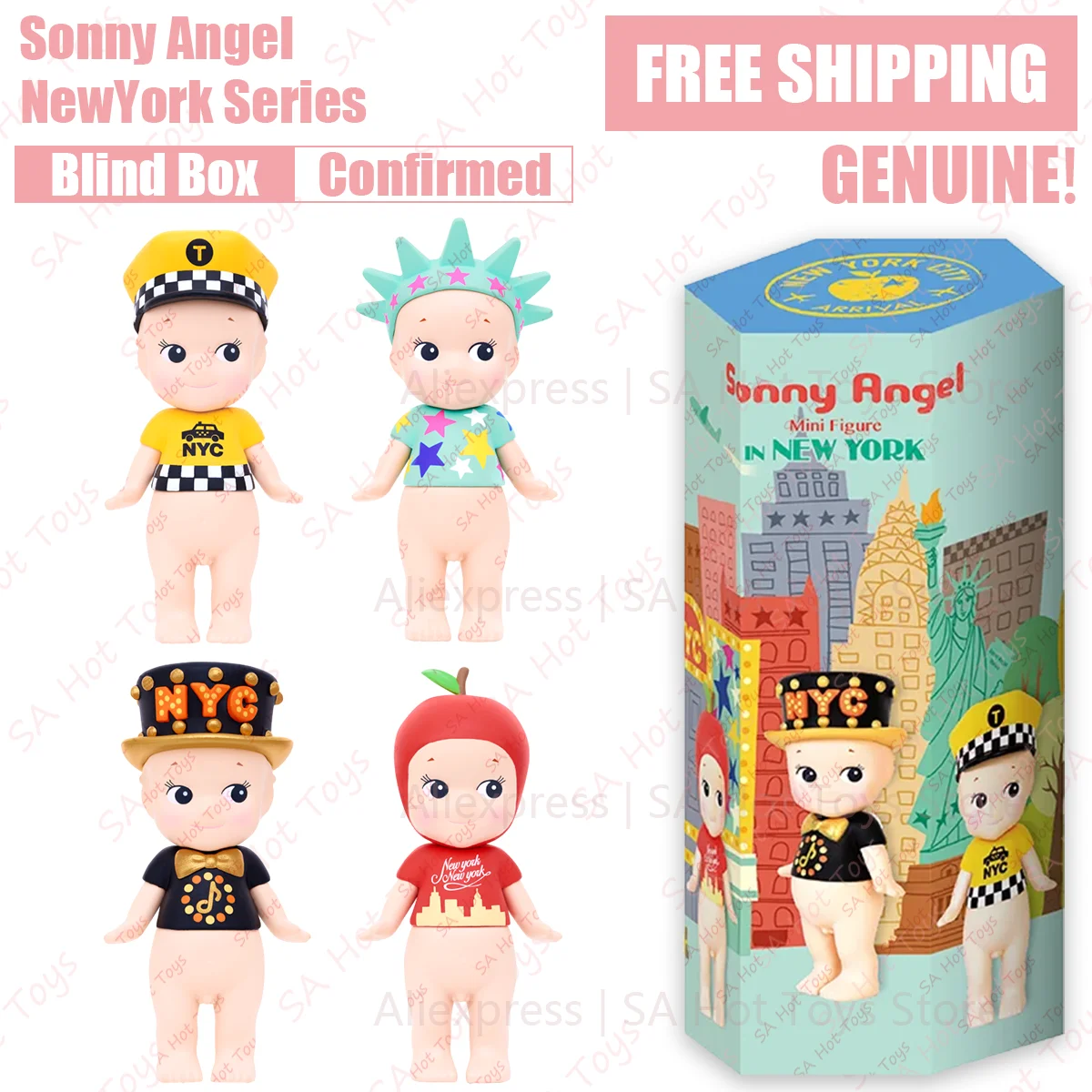 

Sonny Angel New York Series Blind Box Confirmed style Genuine telephone Screen Decoration Birthday Gift Mysterious Surpris