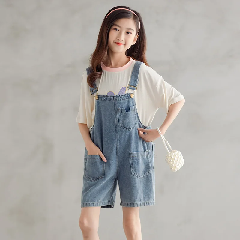 Summer Rompers Girls Sleeveless Denim Overalls Kids Pockets Buttons Jeans Jumpsuits Bib Casual Outfits All-match Soft Clothing
Summer Rompers Girls Sleeveless Denim Overalls Kids Pockets Buttons Jeans Jumpsuits Bib Casual Outfits All-match Soft Clothing