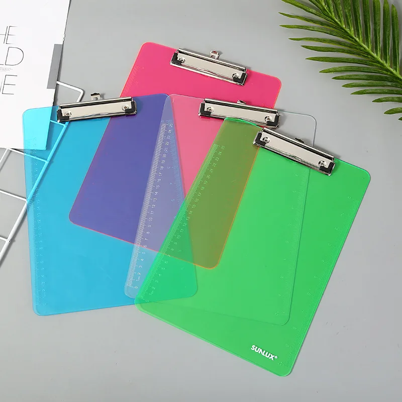 

A4 Fashion Clear Colored Plastic Write Clipboard File Clip Mat School Office Supply Artist Painting Pad Student Copying Plate