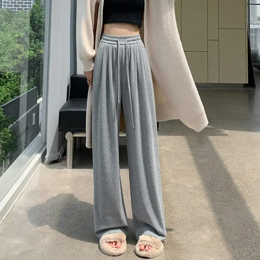 Elastic Waist Pants Wide-leg Trousers High Waist Wide Leg Women's Pants with Drawstring Soft Solid Color Trousers for Fall
Elastic Waist Pants Wide-leg Trousers High Waist Wide Leg Women's Pants with Drawstring Soft Solid Color Trousers for Fall