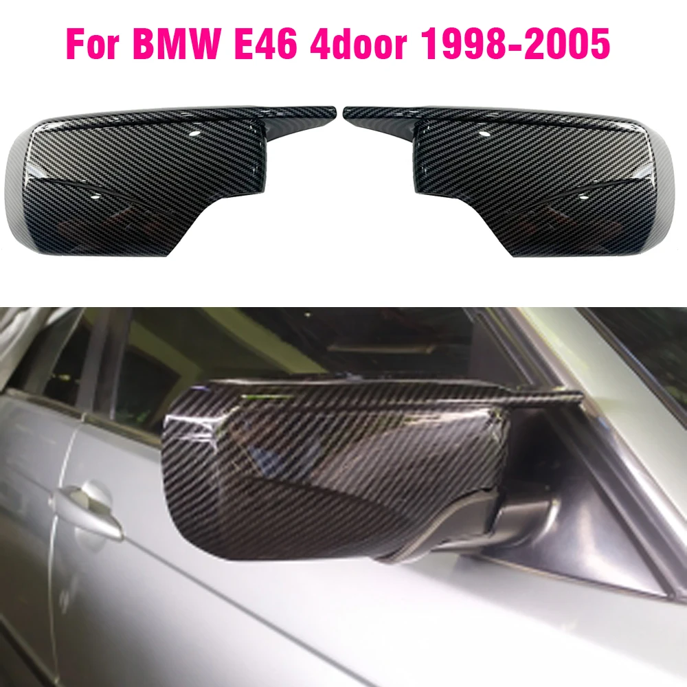 

Rearview Mirror Cover Caps Carbon Fiber / Black For BMW E46 E39 4door 325i 330i 525i 530i 540i 1998 1999 2000 2001 2002-2005