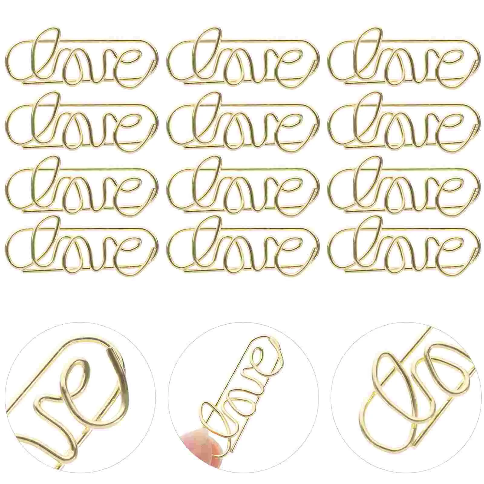 

Love Shaped Paper Clips Metal Card File Note Clips Heart Paper Clips Love Gold Paperclips Cute Paperclips Bookmarks Planner