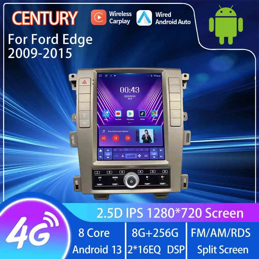 Century For Ford Edge 2009-2015 Smart Multimedia Video Player GPS Radio 4G Navigation CarPlay 8+256G Android 13 Tesla Style
Century For Ford Edge 2009-2015 Smart Multimedia Video Player GPS Radio 4G Navigation CarPlay 8+256G Android 13 Tesla Style