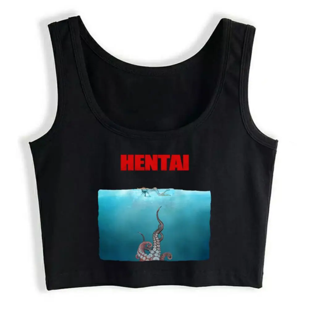 

Anime Style Sexy Slim Fit Crop Top Girl's Street Fashion Comic Harajuku Print Tank Tops Summer Sports Fitness Training Camisole