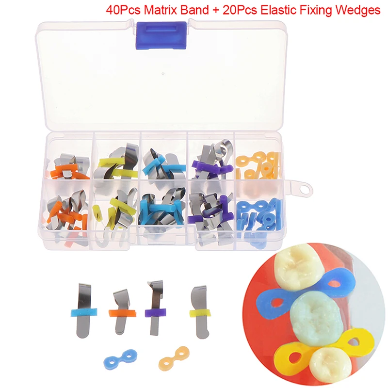 1 Set Dental Metal Matrix Matrices Bands Retainerless With Rubber Retainer Wedge Dental Formed Sheets Suit
1 Set Dental Metal Matrix Matrices Bands Retainerless With Rubber Retainer Wedge Dental Formed Sheets Suit