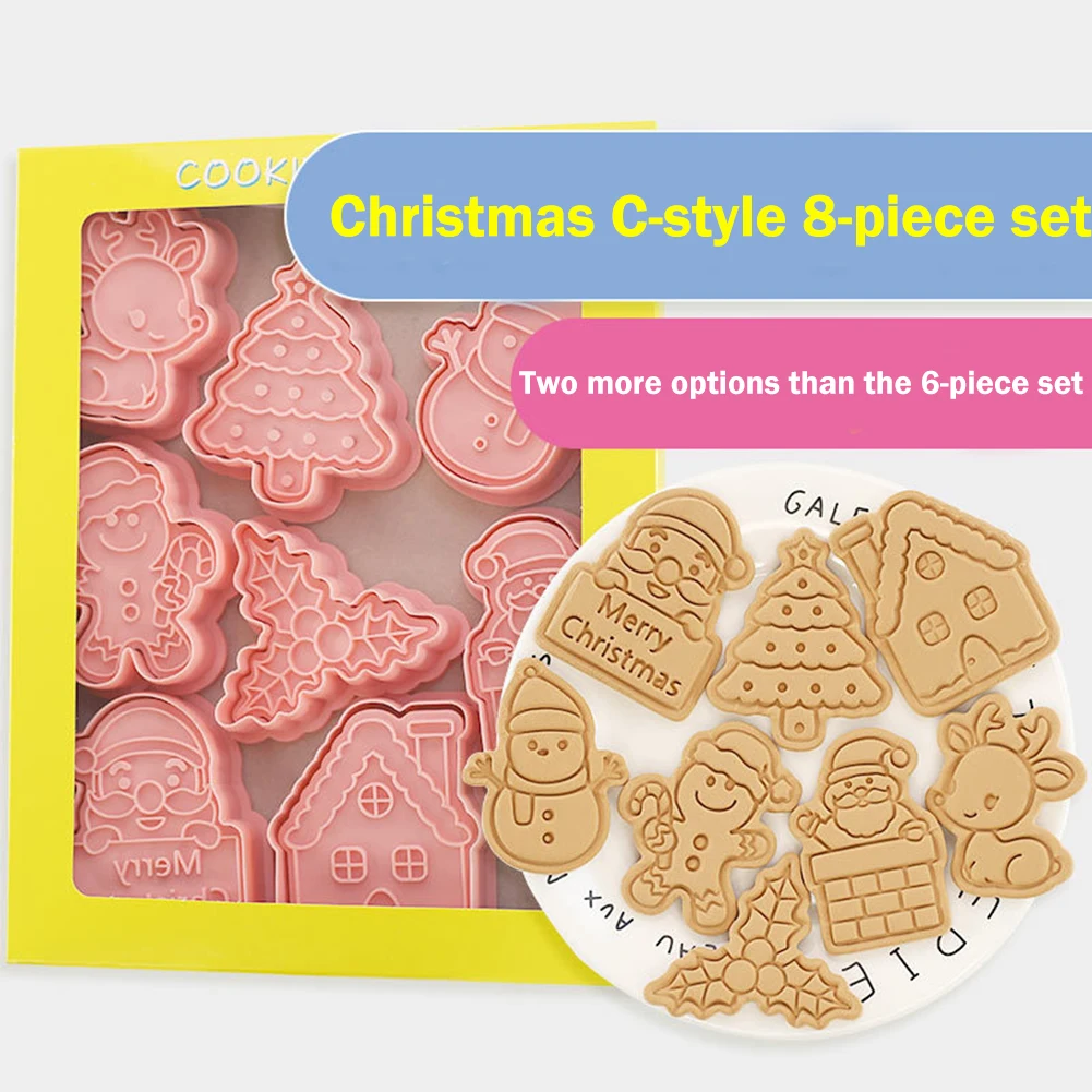 8PCS Christmas Cookie Tools Cute Santa Snowman Elk Xmas Pattern Series Cookie Stamp Pressure Fondant Sugar Art Baking Tools
8PCS Christmas Cookie Tools Cute Santa Snowman Elk Xmas Pattern Series Cookie Stamp Pressure Fondant Sugar Art Baking Tools