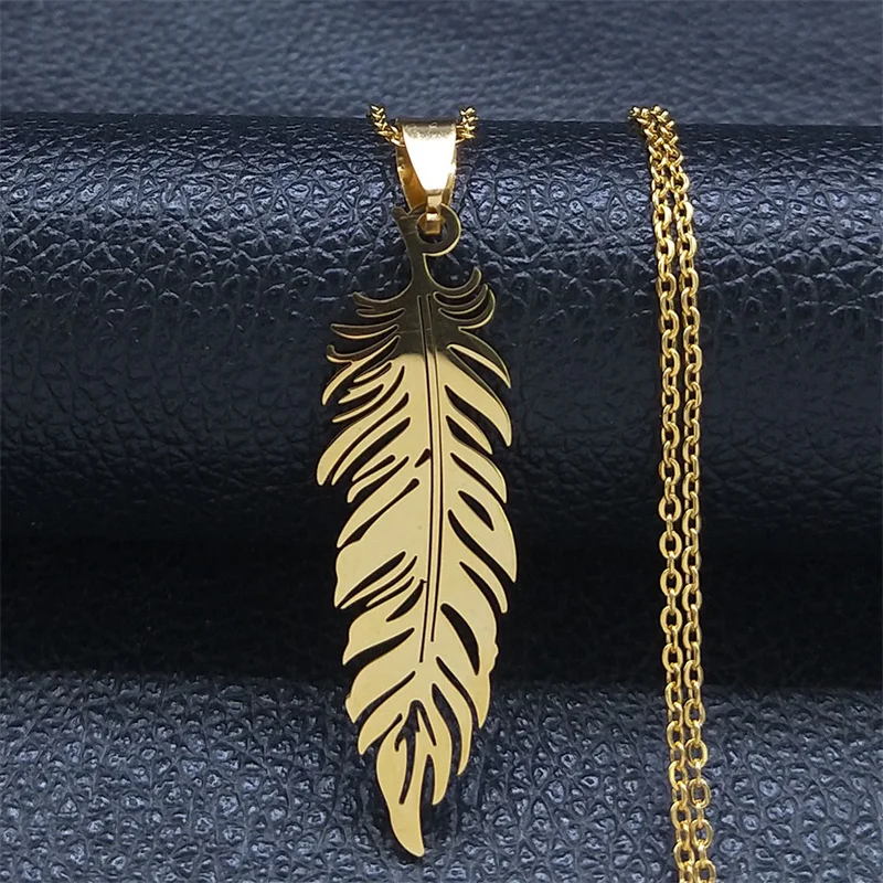 2023 Bohemian Feather Summer Simple Pendant Necklace Ethnic Women Stainless Steel Gold Color Necklaces Boho Jewelry Gift N3393S0
2023 Bohemian Feather Summer Simple Pendant Necklace Ethnic Women Stainless Steel Gold Color Necklaces Boho Jewelry Gift N3393S0